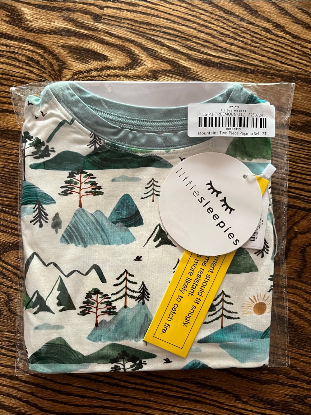 NWT Little Sleepies Pajama Set - Mountains Print - Picture 3 of 7